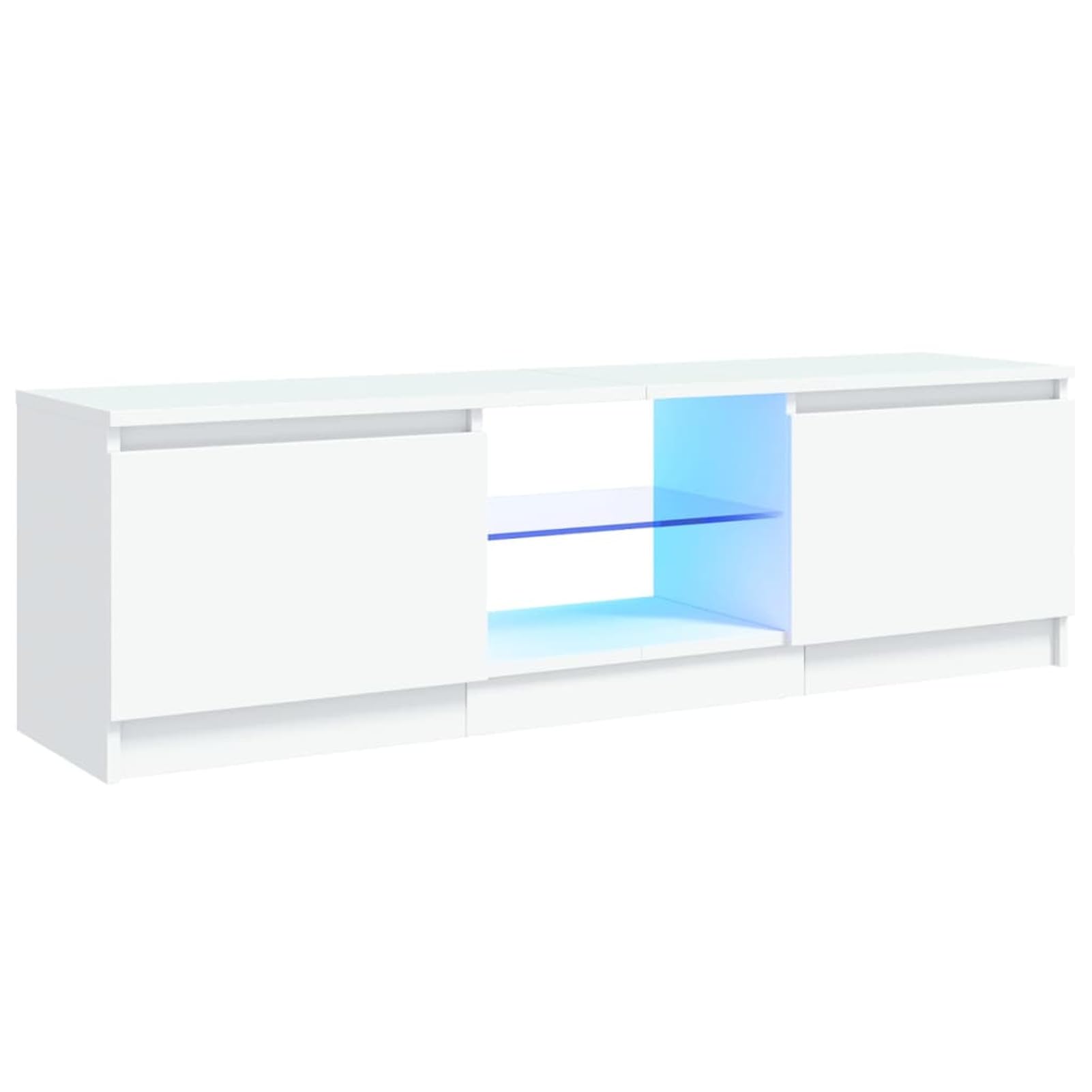 Meuble TV avec lumières LED Blanc 120x30x35,5 cm Meuble TV,Table Basse Salon Meuble TV,Table Basse LED Couleurs