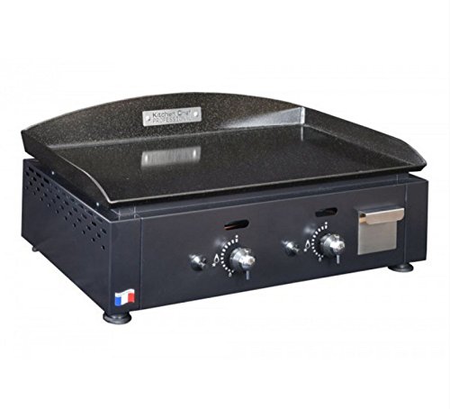 KitchenChef KCP60G grill (5500 W, Grill kontaktowy, Gaz naturalny, Stół, Żelazko, Czarny)