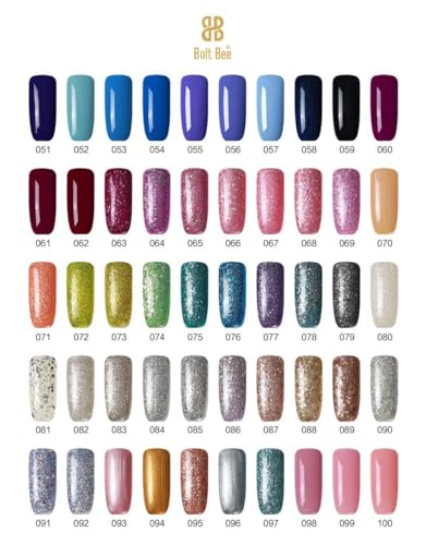 Image of BOLT BEE 15ML Gel Nail Polish 1Pc Clear Pink Glitter Nail Polish Soak Off UV LED Nail Gel Polish Nail Art Starter Manicure Salon DIY at Home, 0.5 OZ (1) (92)