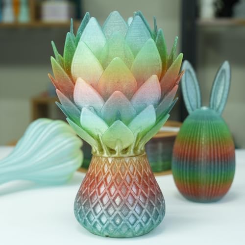 Image of GratKit Glitter Rainbow PETG, Color Change 3D Printer Filament 1.75mm, 1kg, Multicolor Gliter PETG
