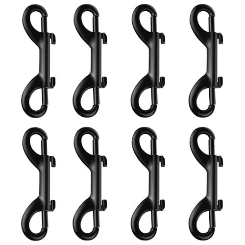 US 8Pcs Double Ended Bolt Snaps Hooks 3.5 inch Zinc Alloy Double Snap Hook Chain Clips Rust Resistant Double Sided Clips Multifunction Black Snap Hooks for Animal Leashes Ropes Chains(black)