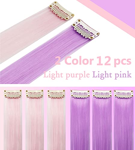 Sararhy Light Pink Light Purple Fashion Hair Accessories Clip In/On Wig Pieces For Amercian Girls And Women Colored Hair Extension #TOP1