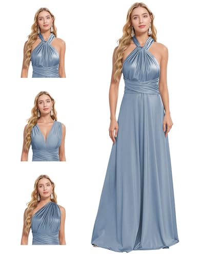 Image of Women's Proaid Convertible Infinity Dress with Bandeau - Multi-Way Long Bridesmaid Dress, Twist Wrap Dress for Weddings