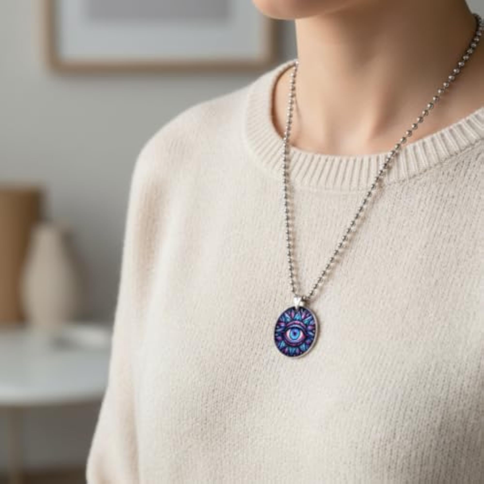 Nazar Battu Eye Evil Protection Bead Chain Pendant