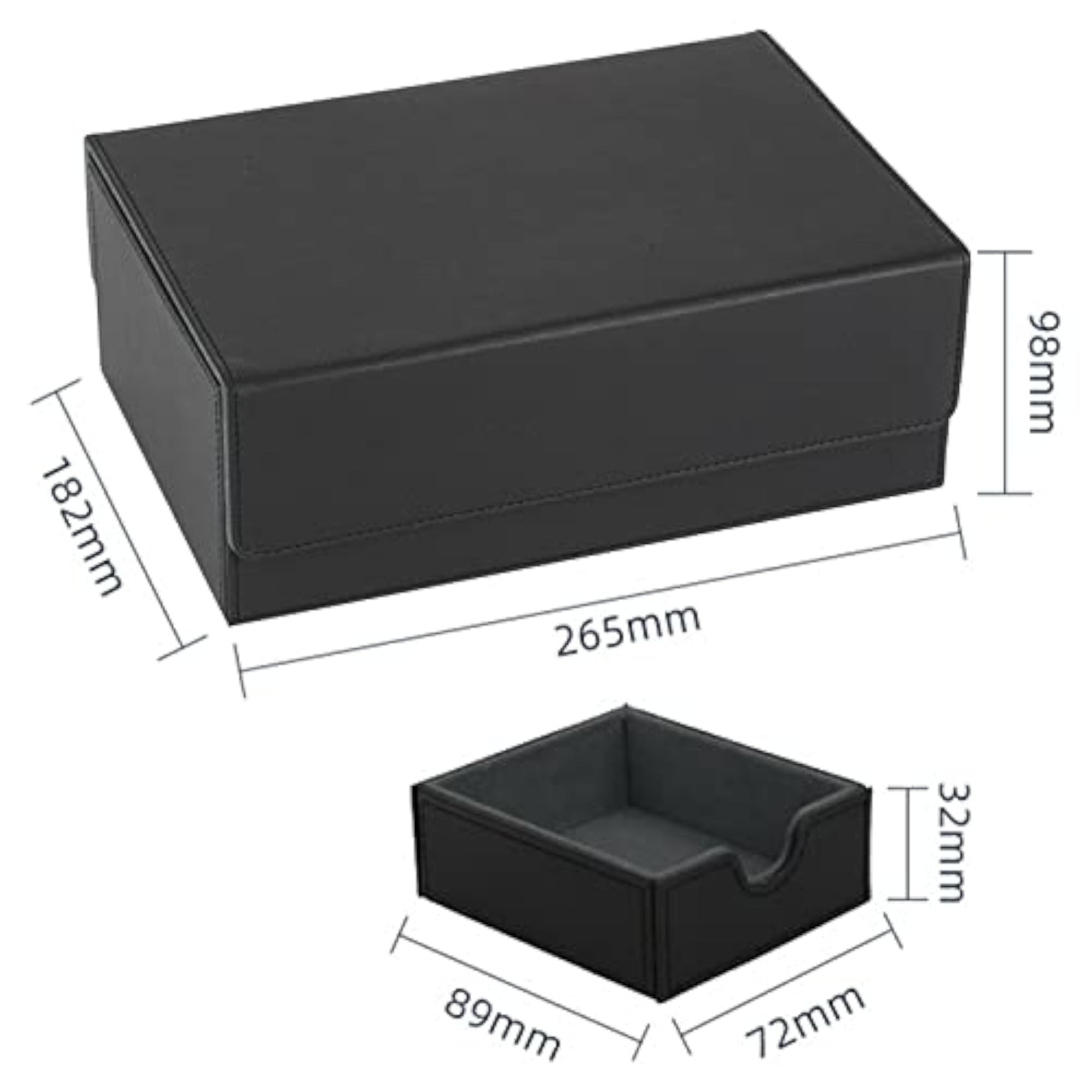 Card Game Deck Storage Box Dual Compartments