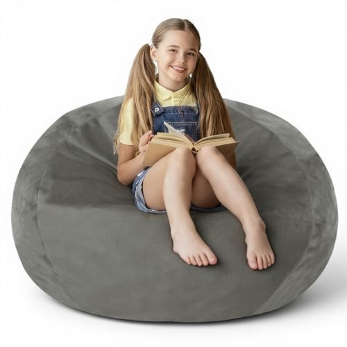 lilanoon 2FT Bean Bag Chair with Ultra Soft Velvet Cover Bean Bag Sofa with...