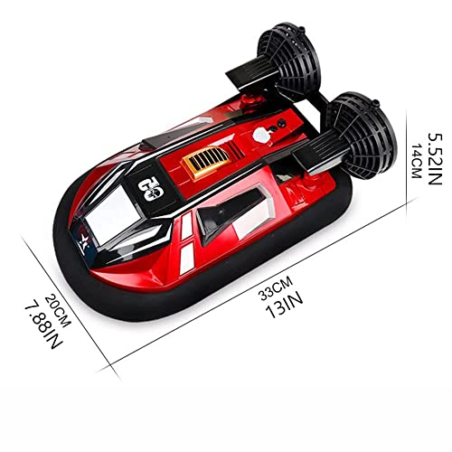 QIYHBVR Remote Control Boats Hovercraft 2.4GHz Amphibious RC Boats Dual Motors for Pools Lakes and Smooth Land, Watercraft Toy for Kids Boys Girls