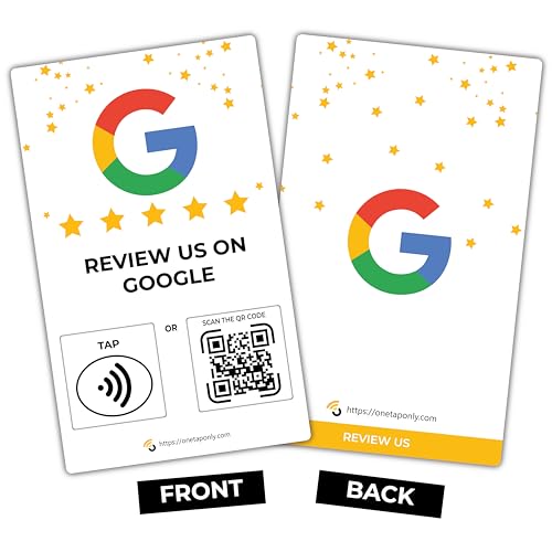 Pacote com 3 cartões NFC Google Reviews | 3 cartões Google Business Reviews | Placa de avaliação do