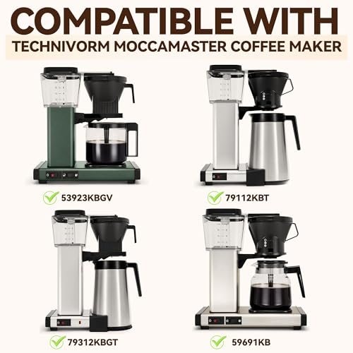 Reusable Coffee Filters Compatible with Moccamaster Coffee Machine, 2 Pack Stainless Steel Mesh Permanent Cone Filters for Technivorm Moccamaster 79112 KBT 53923 KBGV 59691 KB