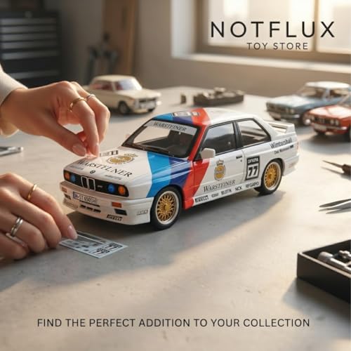 Image of 1:24 BMW M3 E30 Retro Rally Pullback Toy Car with Sound & Lights - Diecast Sports Racing Model for Kids & Collectors (Random Color)[Pack of 1]