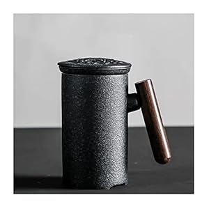 Theekop met losse blad-infuser, magnetron en vaatwasserbestendige koffiemok – rustieke matte keramische glazuur, moderne…