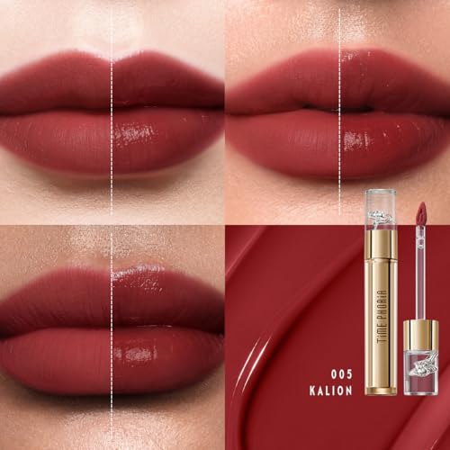 Image of Elixir Velvet-Shine Switching Lip Tint, 2-in-1 Velvet &Shine Orange Brown Lip Cream, Hydrating Long Lasting Liquid Lipstick, Blurs Lip Lines, Lightweight No-Sticky with Vitamin E 005 Kalion