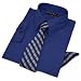Boys Dress Shirt with Tie and Handkerchief #JL26 (14, Light Navy)