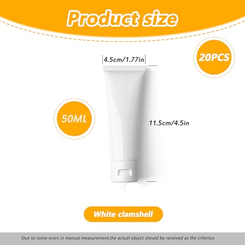 Tubes souples vides en plastique VASANA blanc 50 ml flacon rechargeable