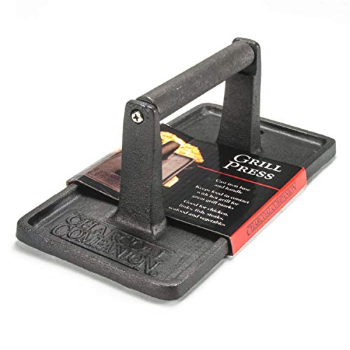 Charcoal Companion Cast Iron 8-3/4-Inch by 4-1/2-Inch Rectangular Grill Press
