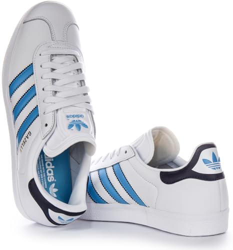 Image of adidas Men's Gazelle Sneaker, Cloud White /Semi Blue Burst /Night Indigo, Size 6