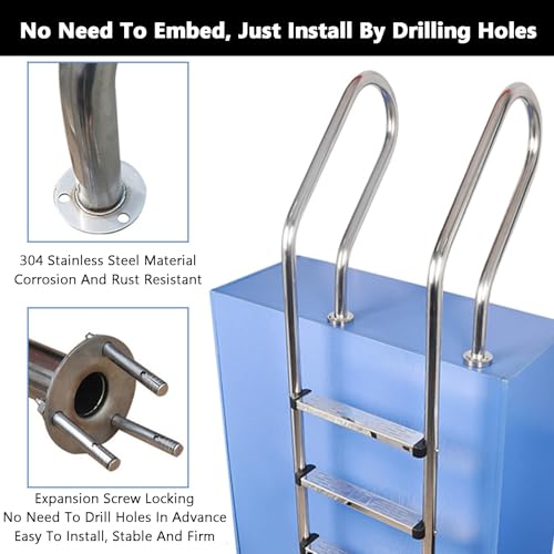 Escalera para piscina de acero inoxidable 2 peldaños miniatura 7