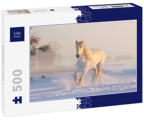 Lais Puzzle Caballo Blanco en la Nieve 500 Piezas