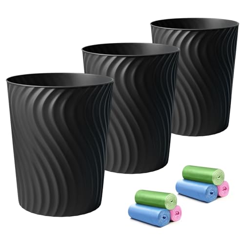 YGJT Small Trash Can, 3 Pack 1.8 Gallons Bathroom Trash