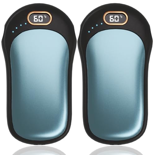 Hand Warmers Rechargeable, 2 Pack 10000mAH Magnetic Electric Handwarmers Reusable, USB 2 in 1 Portable Pocket Rechargeable Hand Warmer, Gifts for Women, Men, Outdoor Sports