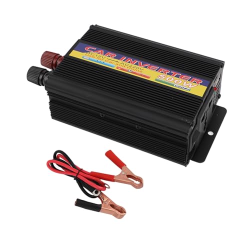 Convertisseur de puissance 500W 12V 220V avec interrupteur lumineux pour auto