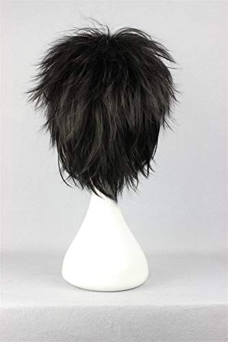 Cosplaza DH170 Short Black Cosplay Wig Spiky Fluffy Heat Resistant Synthetic Hair Emo Wig thumb #5