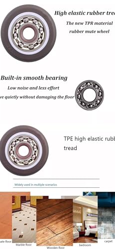 0.5 Inch 1 Inch 1.25 Inch 1.5 Inch TPR Rubber Silent Sliding Door Pulley Drawer Shoe Cabinet Furniture Casters Small Wheels 8pcs Mini Caster Wheels Low Profile Single Direction (1 Inch)