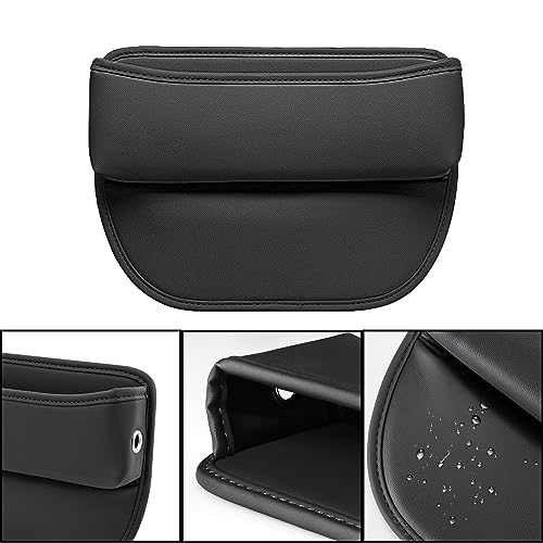 GVSAVY 1pcs Black Car Organizer Bag, Sewn Seat Storage Side Pocket, Car Gap Seat Organizer, Front Seat Console Pocket - Image 3