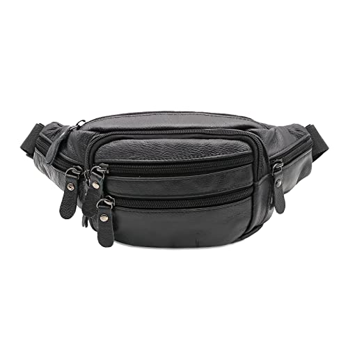 Sac Banane Cuir Femme Homme - Long Keeper Unisexe Sacoche Banane, Sac Banane Bandoulière Chic Sac Ceinture Réglable pour Voyage Randonnée Plein Air Cover