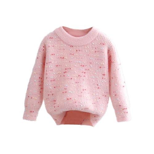Girls Knit Crewneck Sweaters Long Sleeve Kids Fall Winter Cozy Pullover Jumper Tops for 3-12 Years