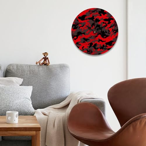 Horloge murale pour la maison sans échelle design camouflage - 5