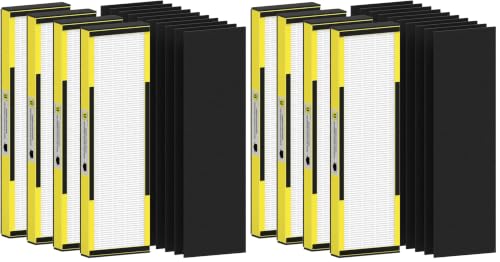 Image of 8 Pack FLT4825 HEPA Filter B Replacement Compatible with AC4825 AC4825E AC4300 AC4800 AC4880 AC4900 AC4850, 4 True HEPA Filters & 6 Activated Carbon Pre-Filters
