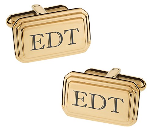 Mancornas Personalizadas Doradas con Bisel y Grabado miniatura 1