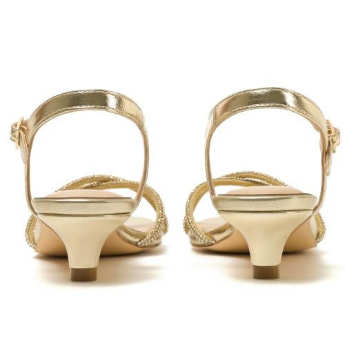 Image of Mostrin Strappy Heels for Women Ankle Strap Heels Women's Heeled Sandals for Party Prom Wedding