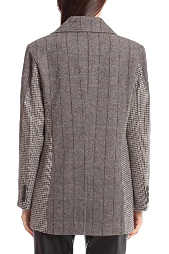 Avec Les Filles Womens Wool Blend Houndstooth Double-Breasted Blazer4