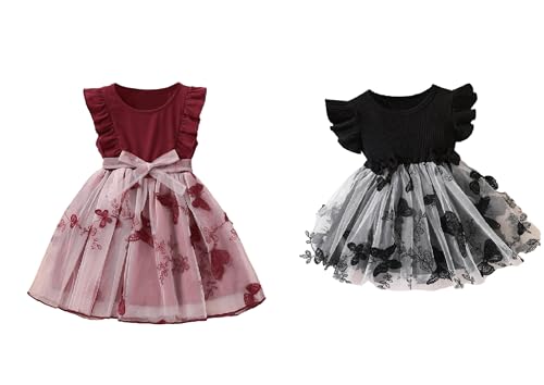 Image of TAGAS Girls Embroidery Pattern Cap Sleeve A-line Knee-Length Dress