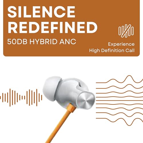 Image of Wireless Earbuds B5 Neckband with 48Hrs Playback Time &Pure Audio, Deep Bass Bluetooth (Orange)