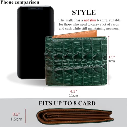 Image of HATA Men Leather Bifold Wallet RFID Blocking Front Pocket Exotic Billfold Handmade Gift For Birthday Wedding Anniversary Father's Day