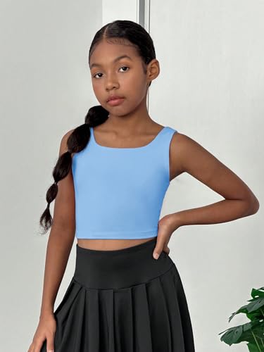 Image of WDIRARA Girl's Twist Back Sports Bras Backless Tank Top Workout Sports Shirts for Gym