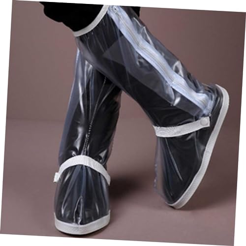 Cubiertas impermeables para calzado CALLARON, botas de lluvia ligeras para mujer y hombre, con cierre elástico, suela antideslizante de tela, franja reflectante, fáciles de instalar para ciclismo, senderismo, vida diaria, escuela, oficina, jardín miniatura 7