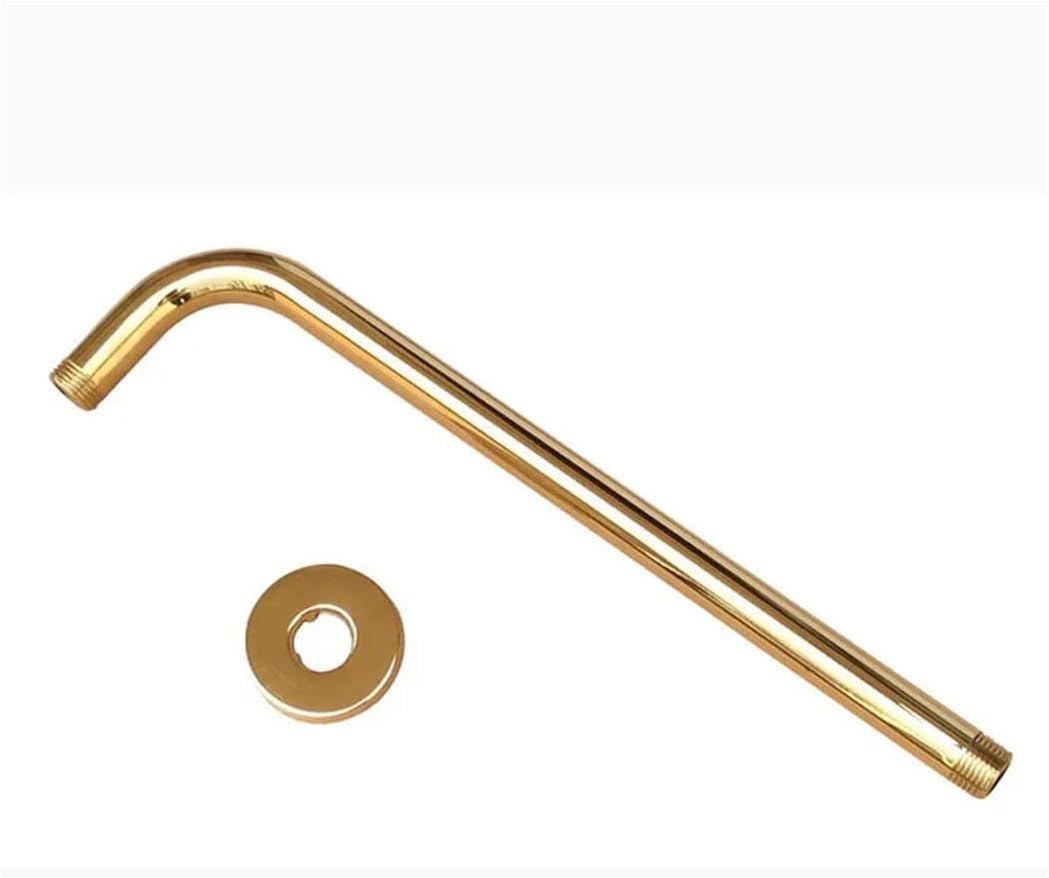 Gold Black Antique Brass Indoor And Outdoor Garden Wall Mounted Shower Head Extension Pipe 12" Long Shower Arm