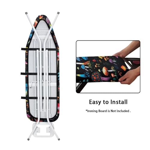Tomeusey Mushroom Ironing Board Cover with Hook and Loop & Elastic Edge,Easy to Install Ironing Accessories Anti-Burning Ironing Essentials - Image 5