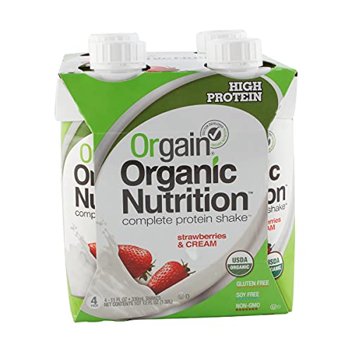 Image of ORGAIN Organic Strawberries and Cream Nutri Shake 4 Pack, 11 FZ