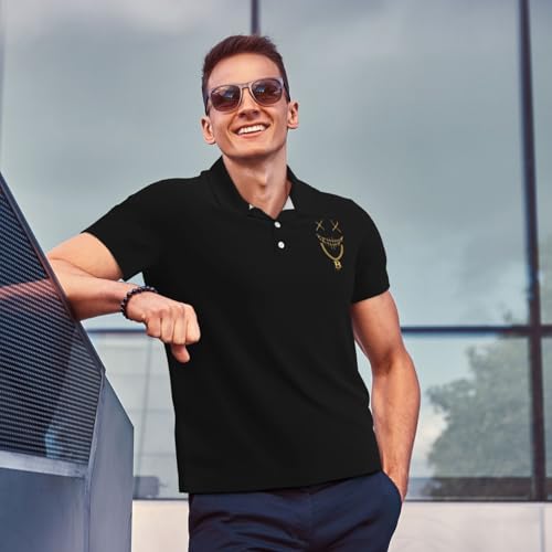 Mask Bitcoin Chain Crypto Money Coin Blockchain Polo Shirts for Men, Mens Golf Shirt Quick-Dry Short Sleeve Casual - Image 7