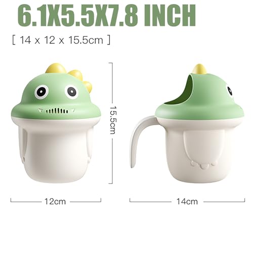Image of Rinse Shampoo Rinser Baby Rinse Cup Baby Bath Rinser Wash Hair Cup by Protecting Infant Eyes (Green)