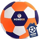 HomeKix Soft Indoor Soccer Ball Size 4 – Padded Fabric House Soccer Ball for Kids Ages 3+, Quiet Indoor Training Ball for Home Play, Soccer Gift