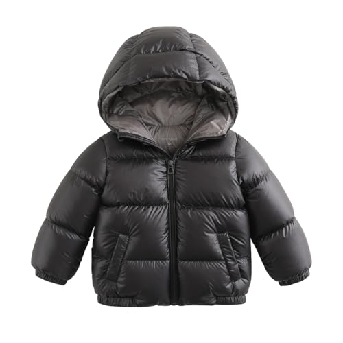 marc & janie Boys Girls Long Sleeve Hooded Down Jacket Solid Zipper Outerwear Ultralight Warm Tops 213682