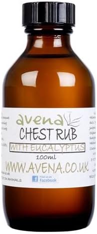 Natural Chest Rub Oil for Respiratory Relief – Eucalyptus & Tea Tree Essential Oil Blend with Sunflower & Sweet Almond Oils, Vitamin E – Soothing Chest Balm for Cough & Cold, Congestion Relief (100ML)