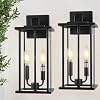 2 Pack Large Outdoor Wall Light 16 Outdoor Light Fixtures Wall Mount Exterior Waterproof Wall Sconce Light Fixture 2 Light Modern Black Outdoor Wall Lamps for Patio Front Door Entryway