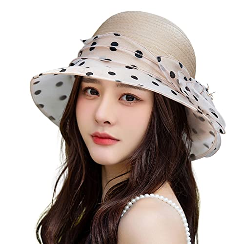 Tocado para mujer, para fiesta de té, iglesia, boda, novia, sombrero de verano para mujer, beige, Talla única